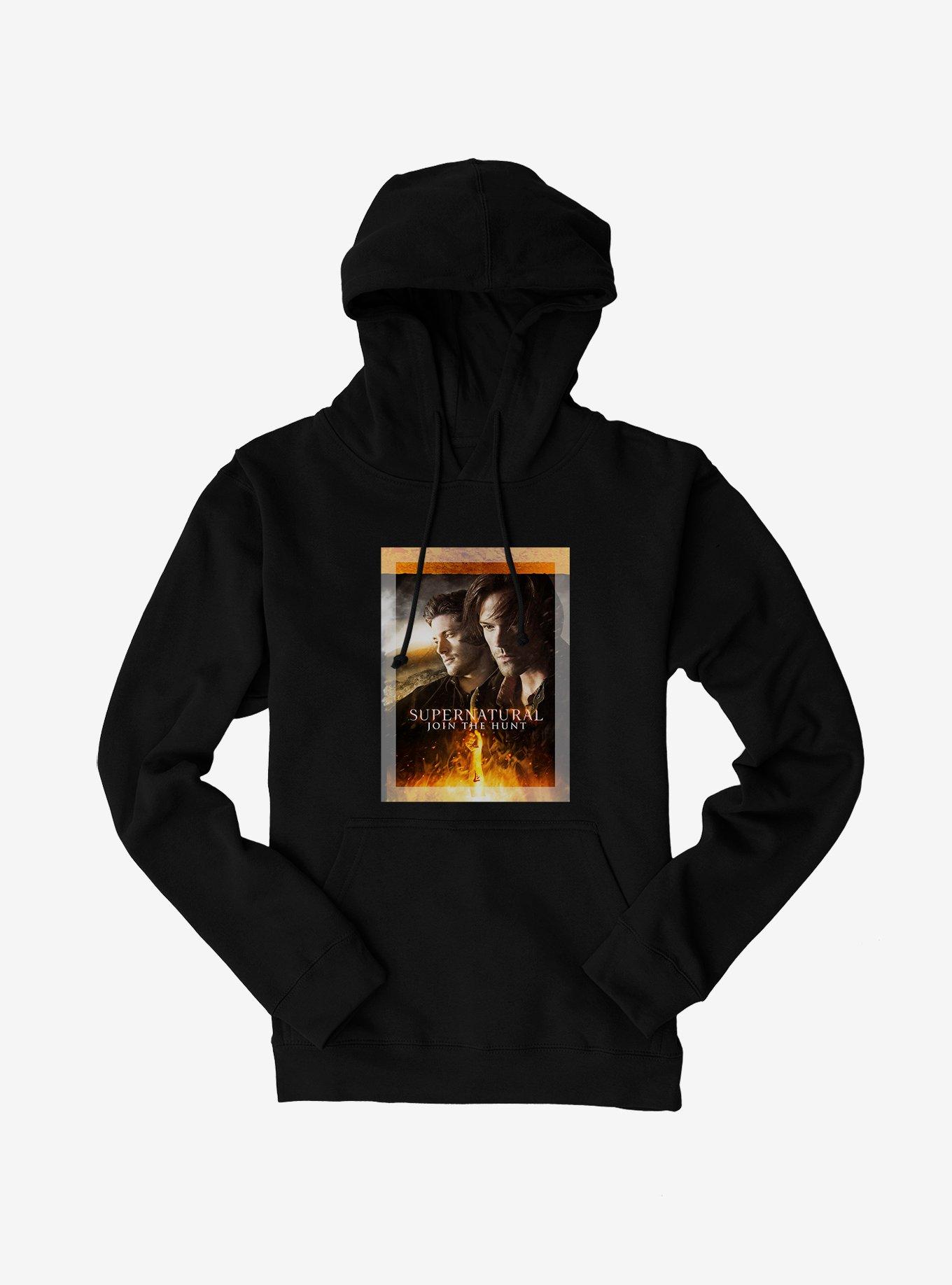Supernatural Join The Hunt Walk Flames Hoodie, BLACK, hi-res