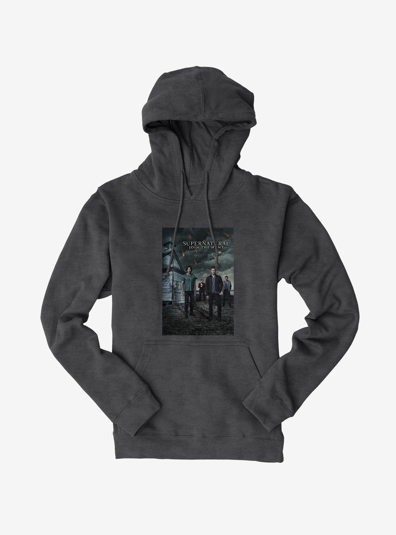 Supernatural Join The Hunt Poster Hoodie, CHARCOAL HEATHER, hi-res
