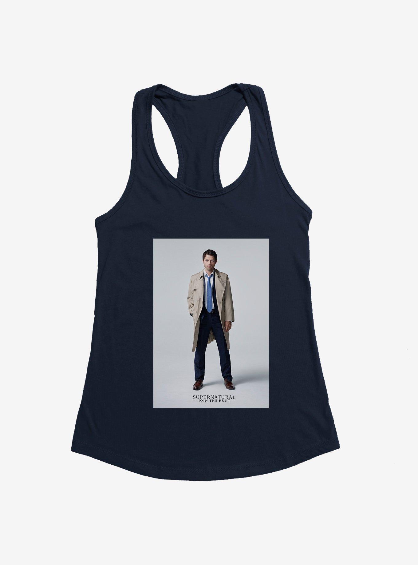 Supernatural Castiel Model Pose Girls Tank, NAVY, hi-res