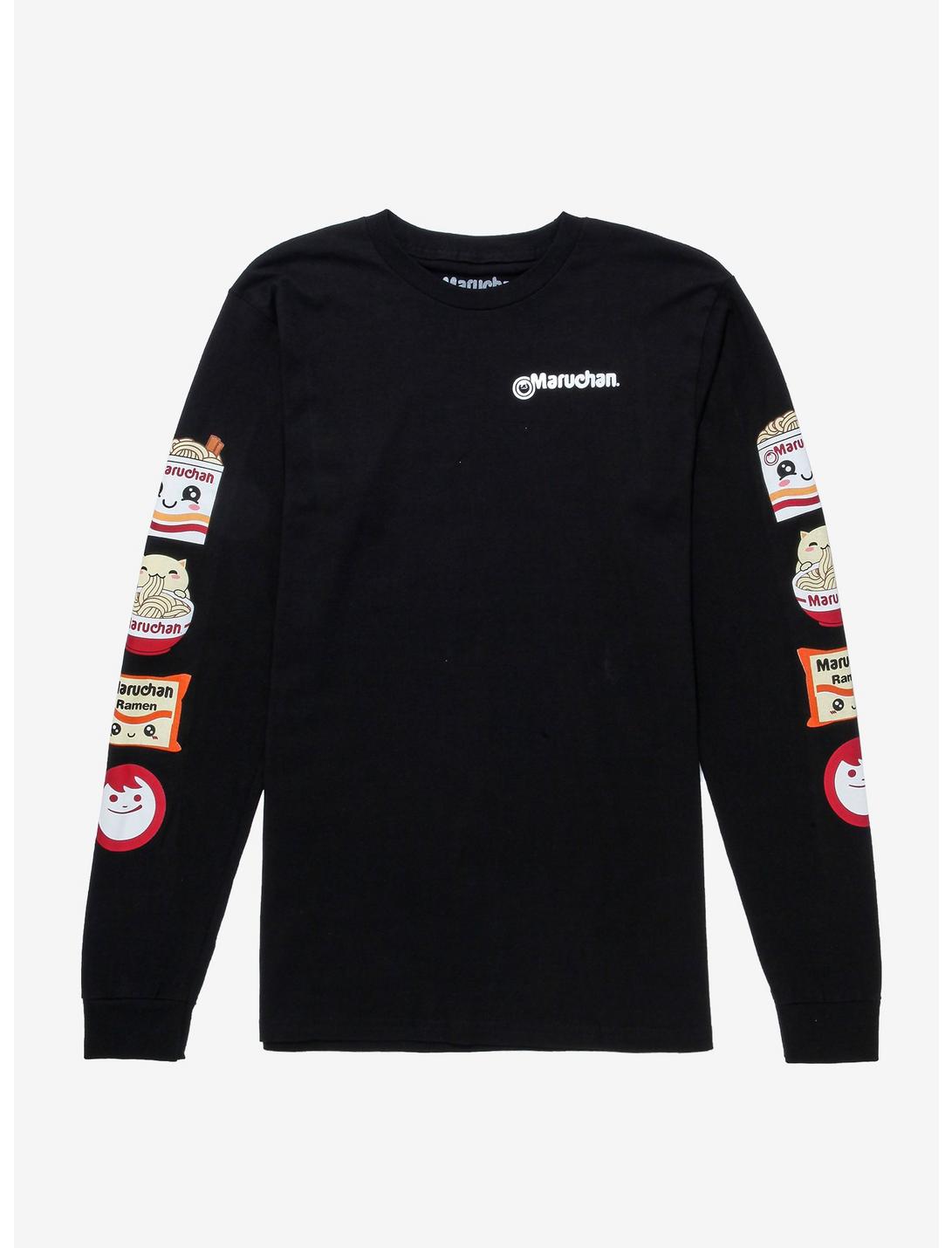 Maruchan Faces Long Sleeve T-Shirt - BoxLunch Exclusive, RED, hi-res