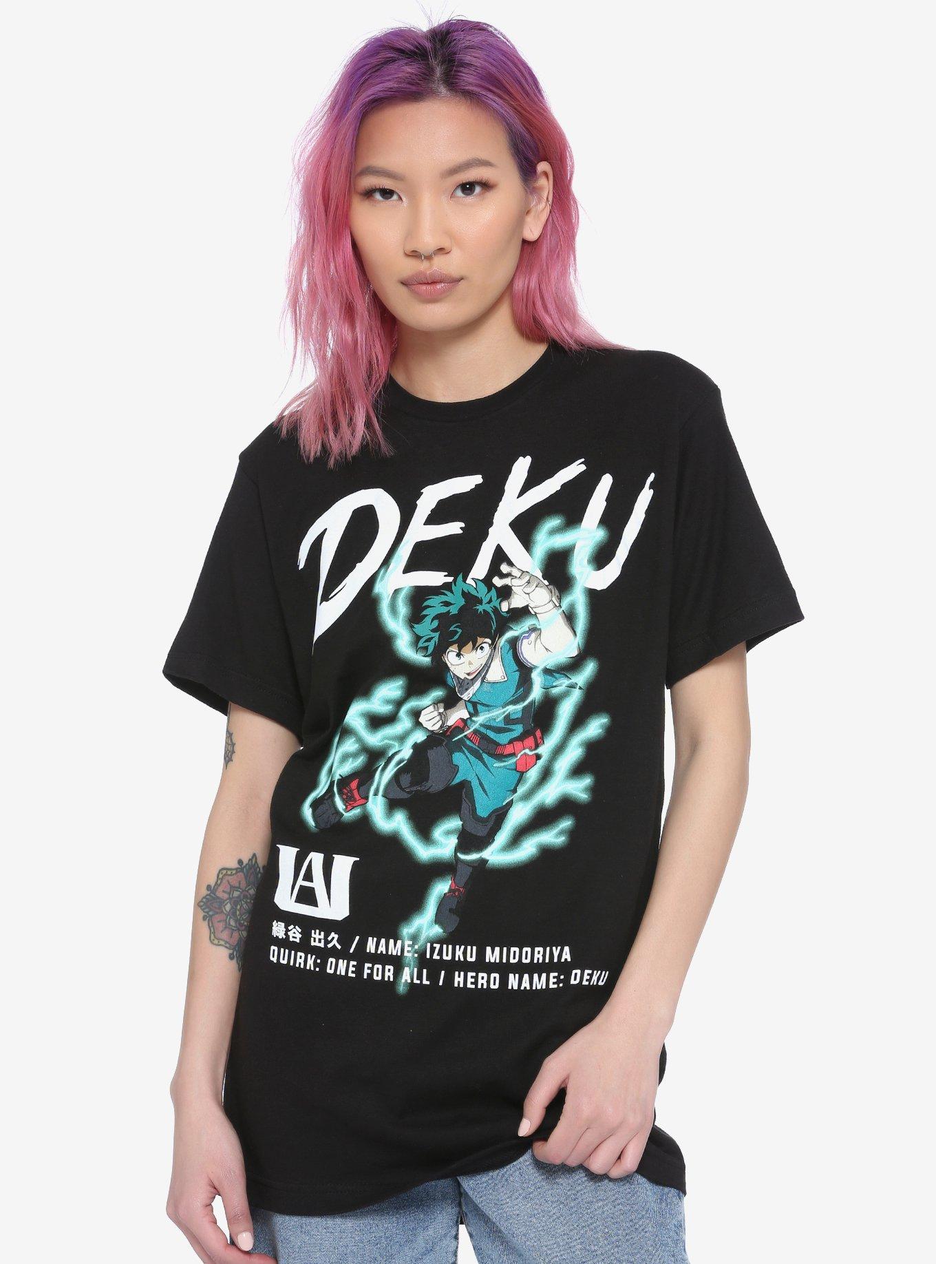 My Hero Academia Izuku Midoriya Profile Girls Oversized T-Shirt, MULTI, hi-res