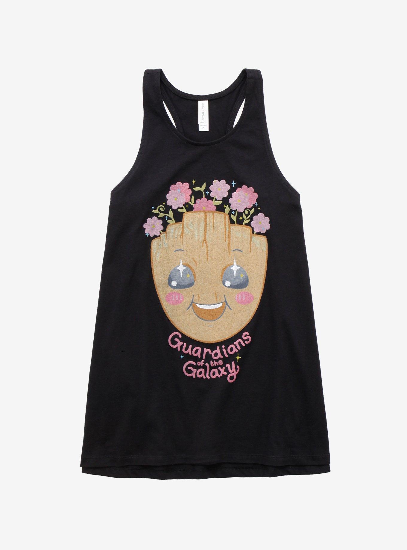 Marvel Guardians of the Galaxy Groot with Flowers Women's Tank Top - BoxLunch Exclusive