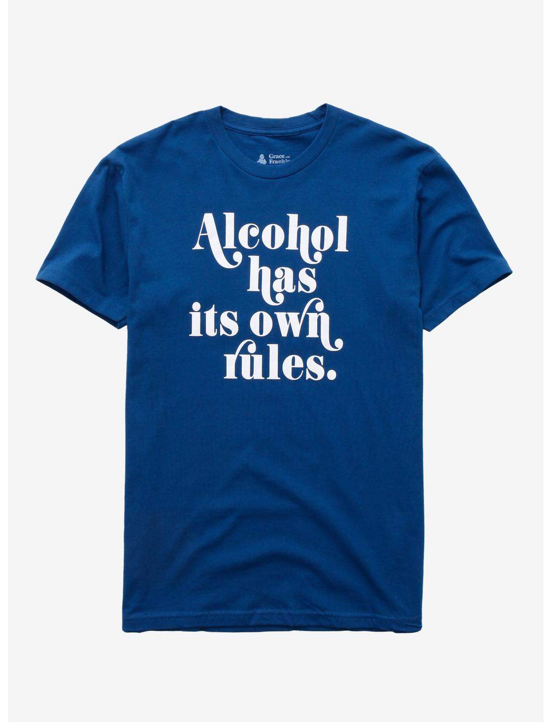 Grace and Frankie Alcohol Has Its Own Rules Women's T-Shirt - BoxLunch Exclusive, WHITE, hi-res