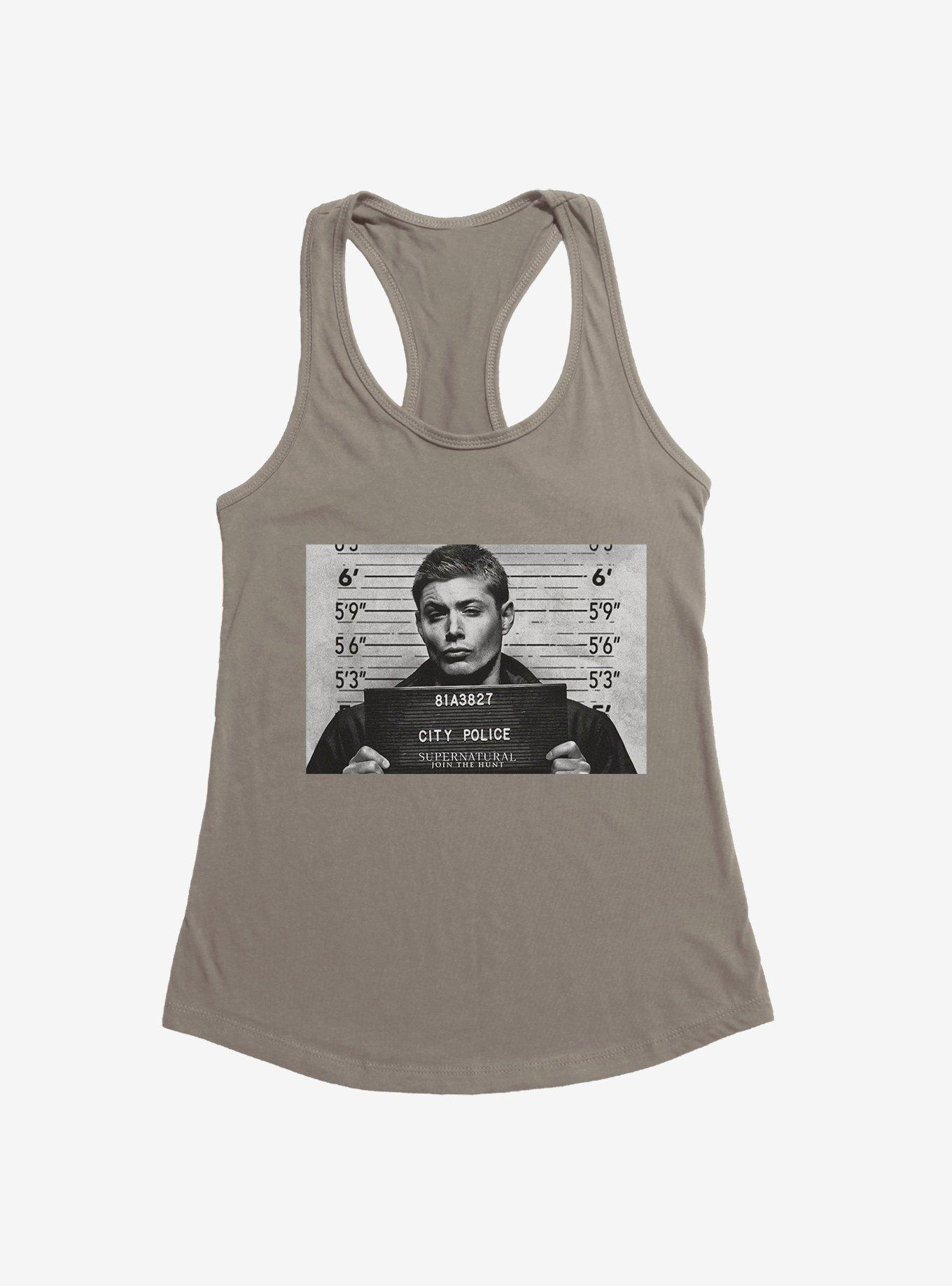 Supernatural Dean Winchester Mug Shot Womens Tank, WARM GRAY, hi-res