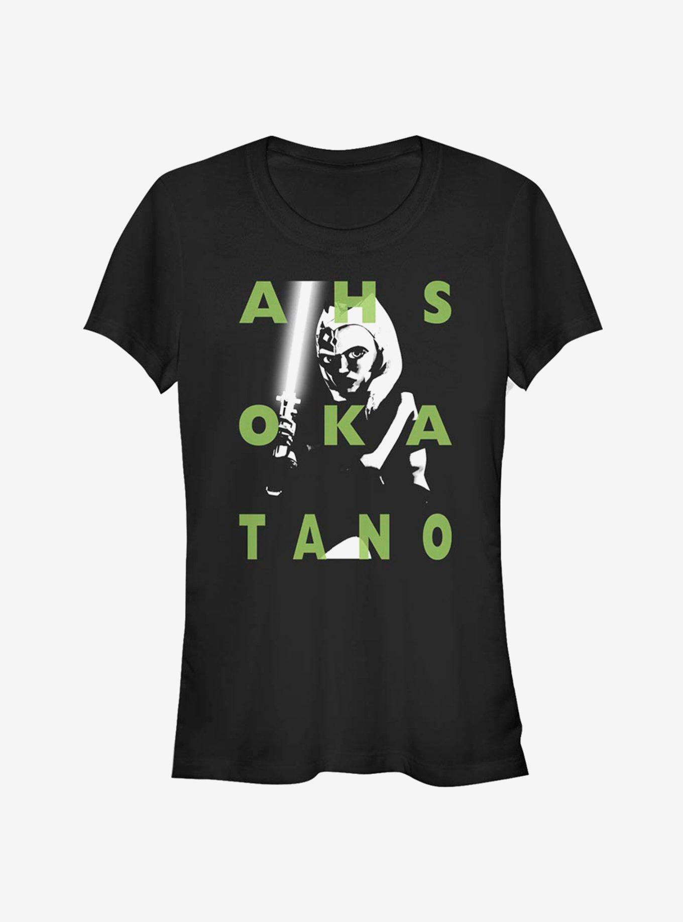 Star Wars The Clone Wars Ahsoka Text Girls T-Shirt, BLACK, hi-res