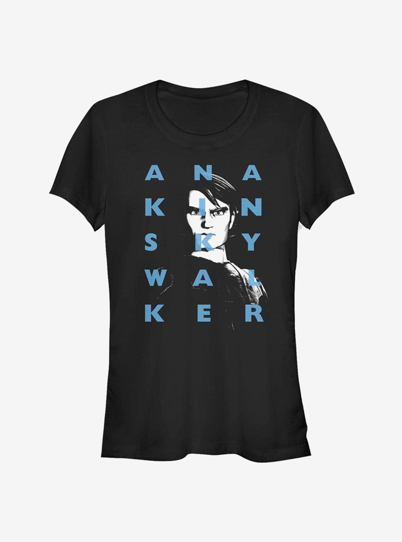 Star Wars The Clone Wars Anakin Text Girls T-Shirt, BLACK, hi-res