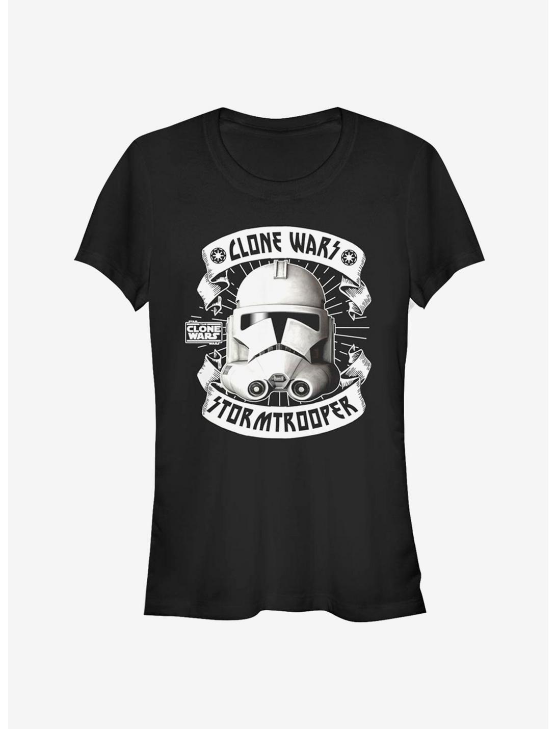 Star Wars The Clone Wars Stormtrooper Banner Girls T-Shirt, BLACK, hi-res
