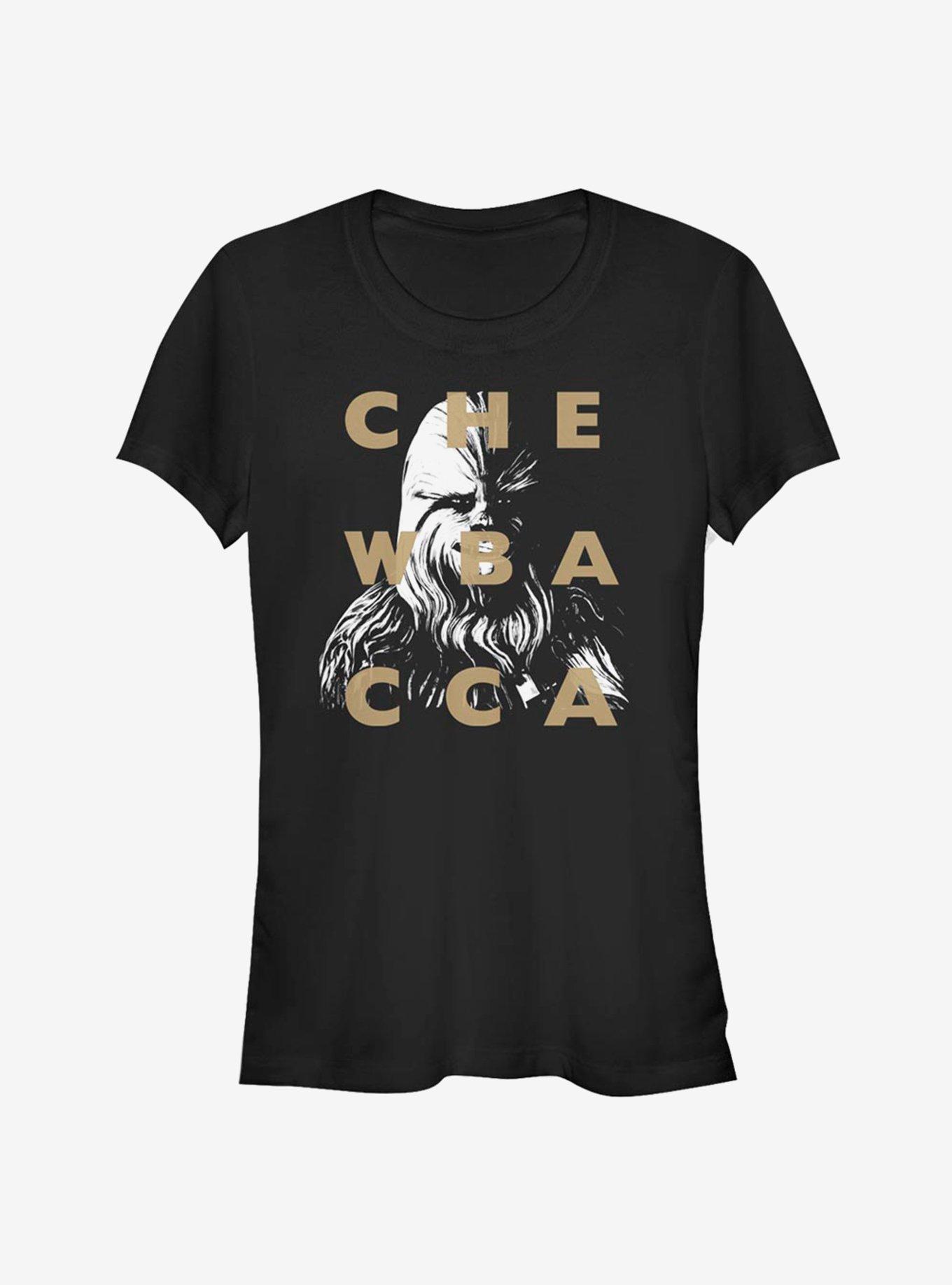 Star Wars The Clone Wars Chewbacca Text Girls T-Shirt, BLACK, hi-res