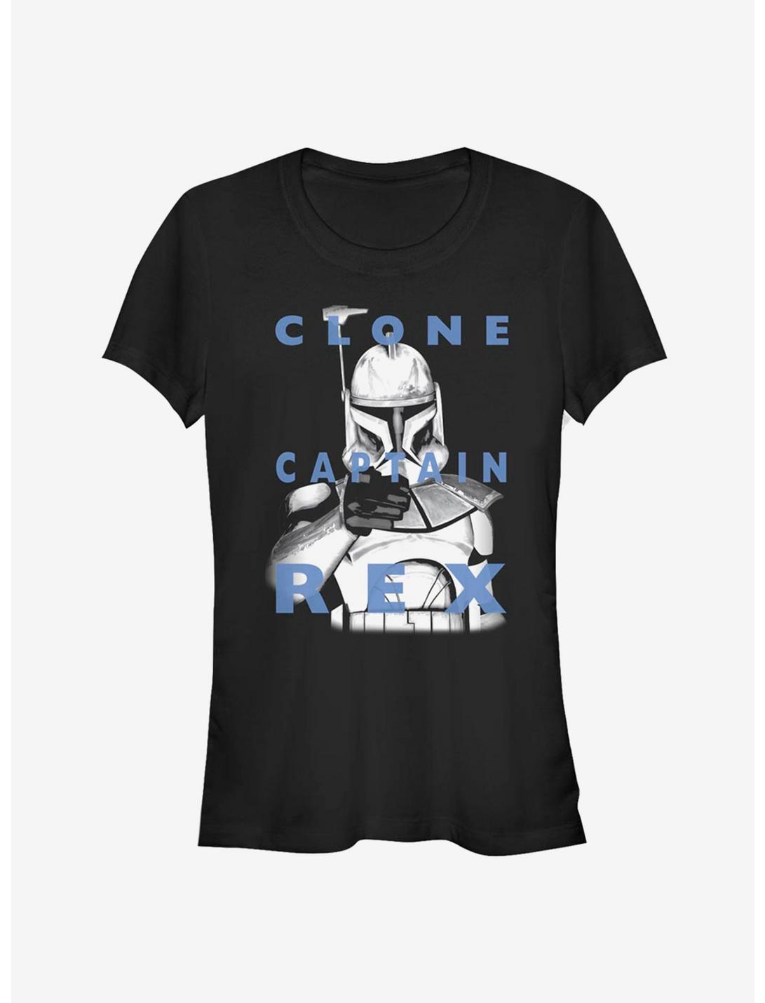 Star Wars The Clone Wars Clone Captain Rex Text Girls T-Shirt, BLACK, hi-res
