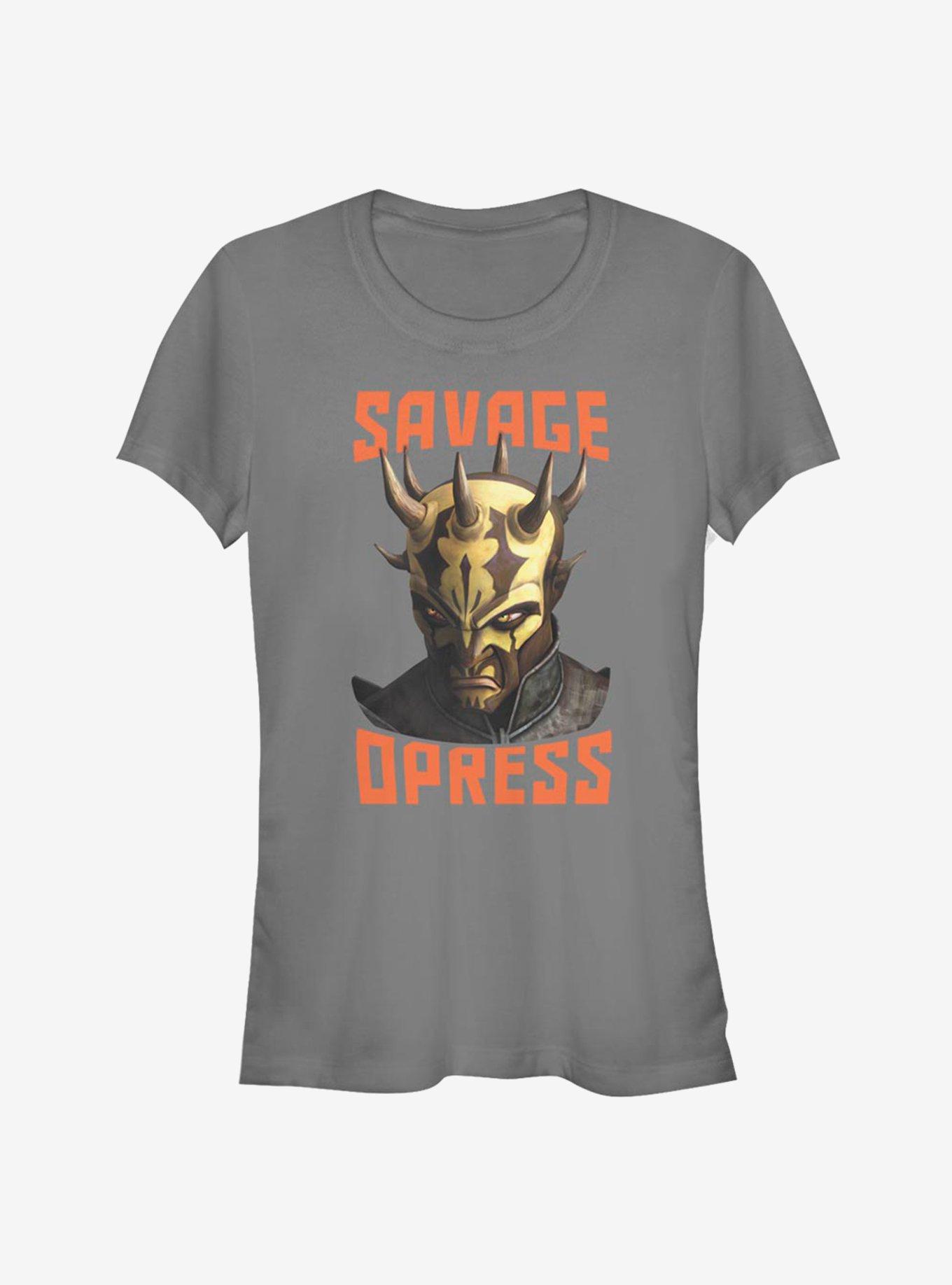 Star Wars The Clone Wars Savage Face Girls T-Shirt, CHARCOAL, hi-res