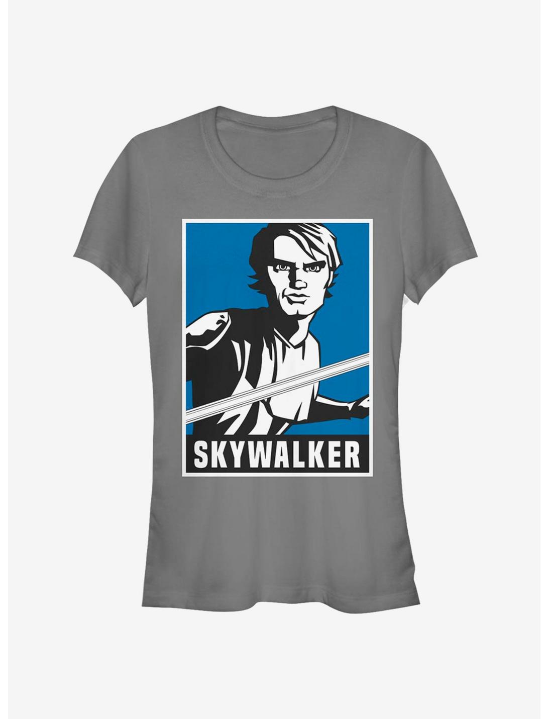 Star Wars The Clone Wars Skywalker Poster Girls T-Shirt, CHARCOAL, hi-res