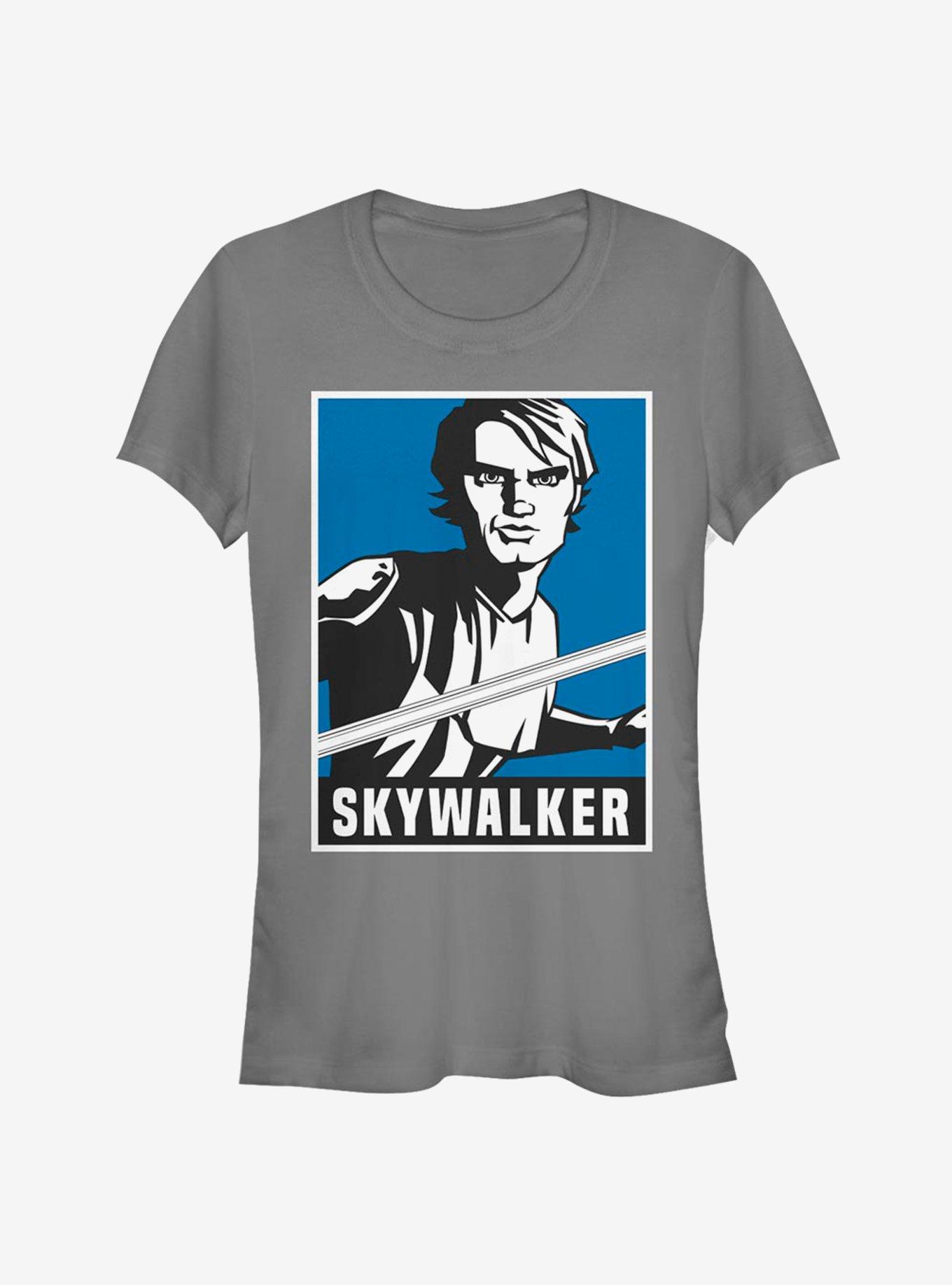 Star Wars The Clone Wars Skywalker Poster Girls T-Shirt, CHARCOAL, hi-res