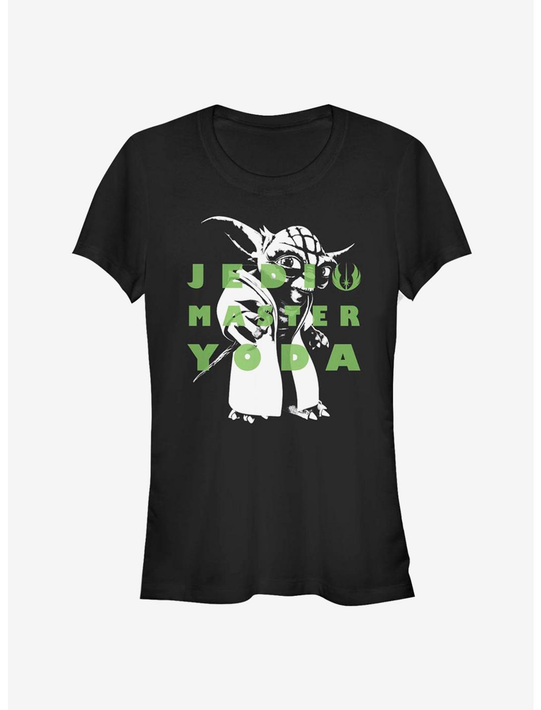 Star Wars The Clone Wars Yoda Text Girls T-Shirt, BLACK, hi-res