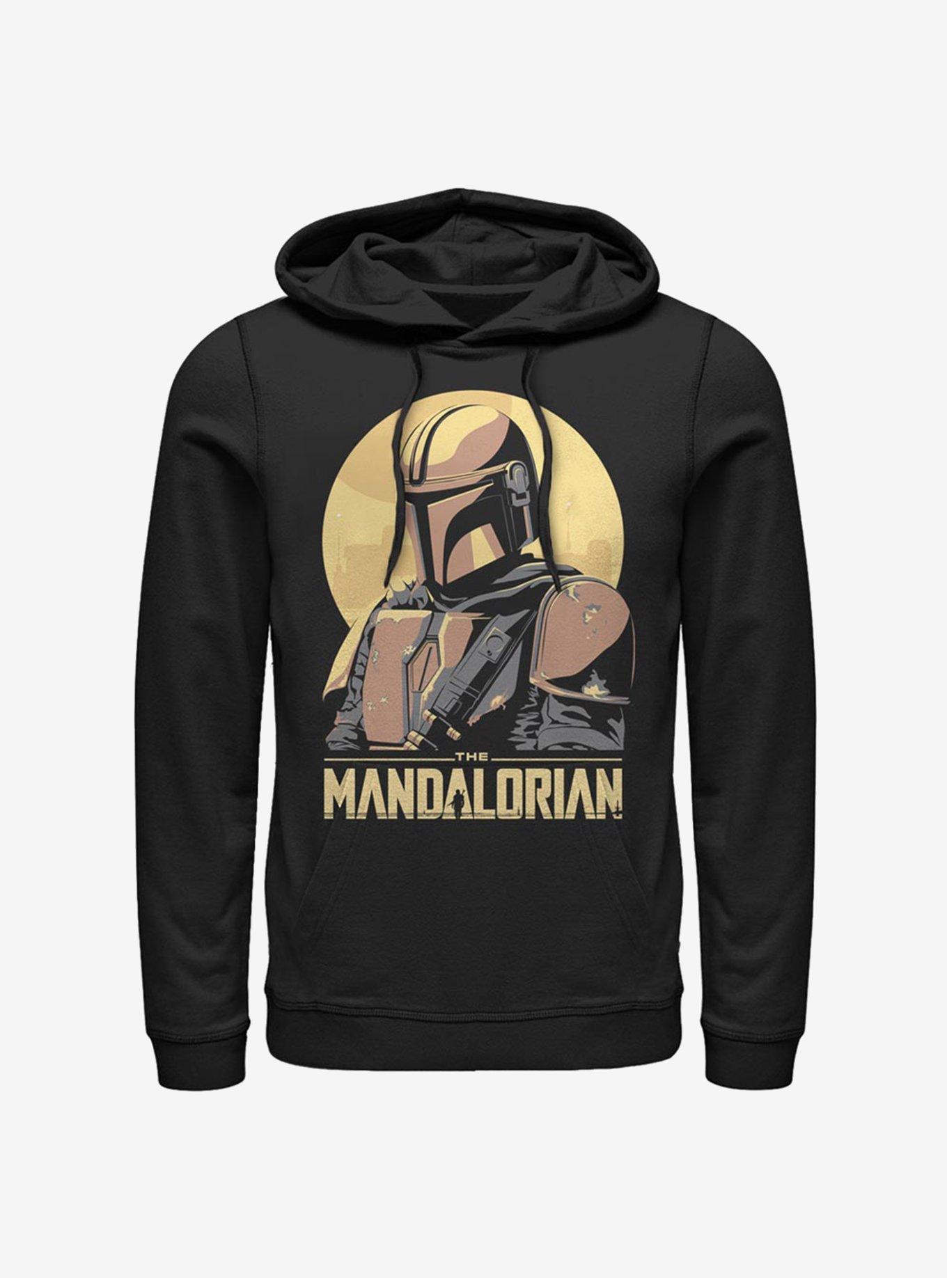 Star Wars The Mandalorian Mando Sunset Frame Hoodie, BLACK, hi-res