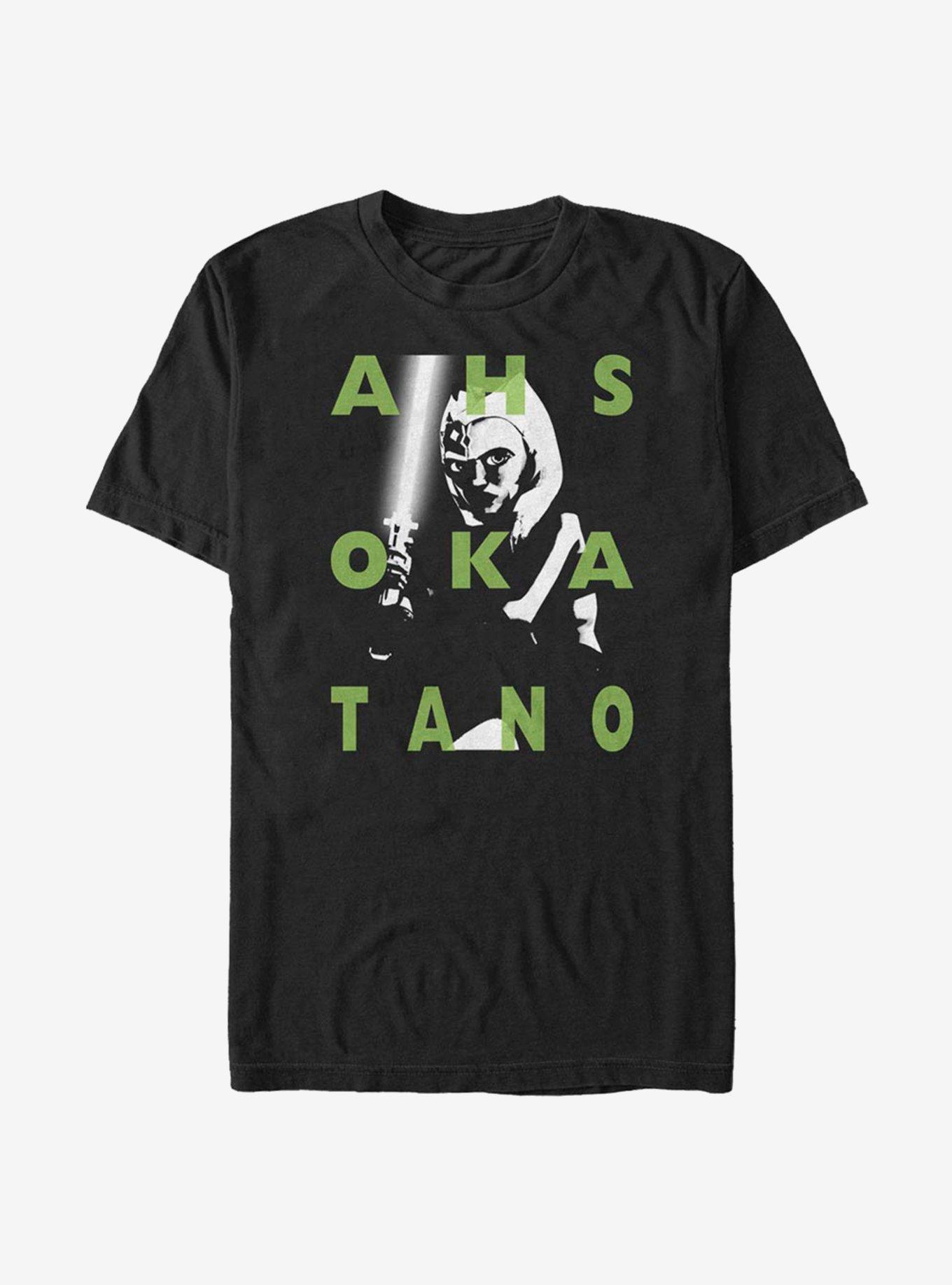 Star Wars The Clone Wars Ahsoka Text T-Shirt, BLACK, hi-res