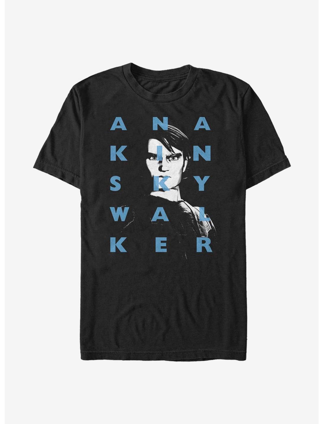 Star Wars The Clone Wars Anakin Text T-Shirt, BLACK, hi-res