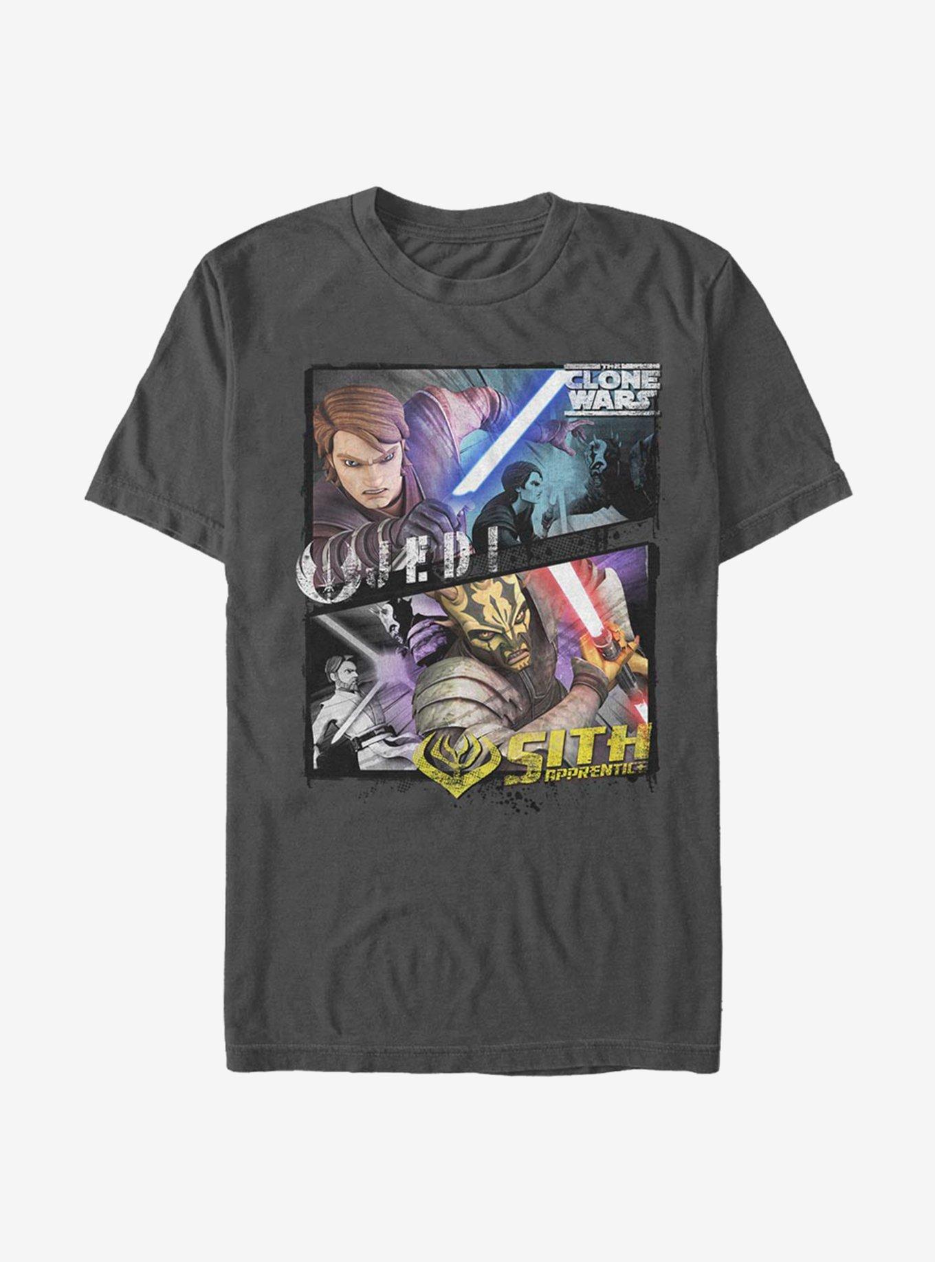 Star Wars The Clone Wars Badside Panel T-Shirt, CHARCOAL, hi-res