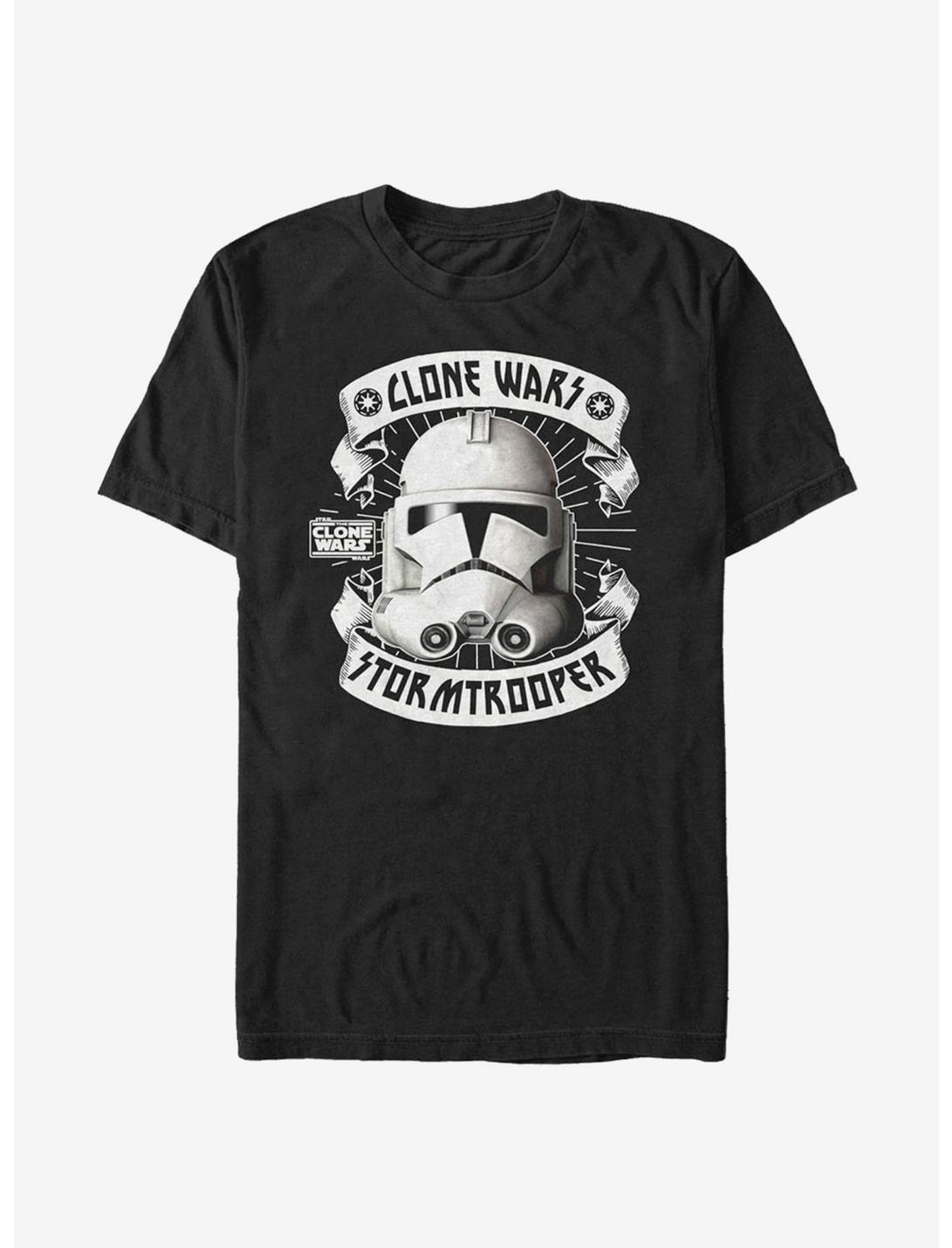 Star Wars The Clone Wars Stormtrooper Banner T-Shirt, BLACK, hi-res