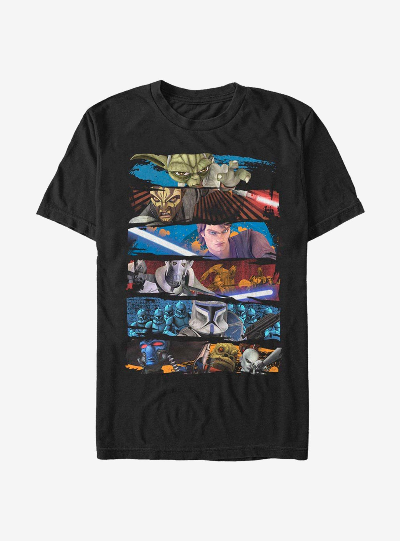 Star Wars The Clone Wars Face Off T-Shirt, BLACK, hi-res