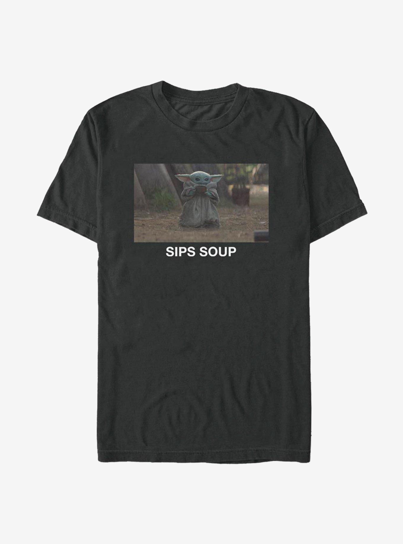 Star Wars The Mandalorian The Child Sips Tea T-Shirt, BLACK, hi-res