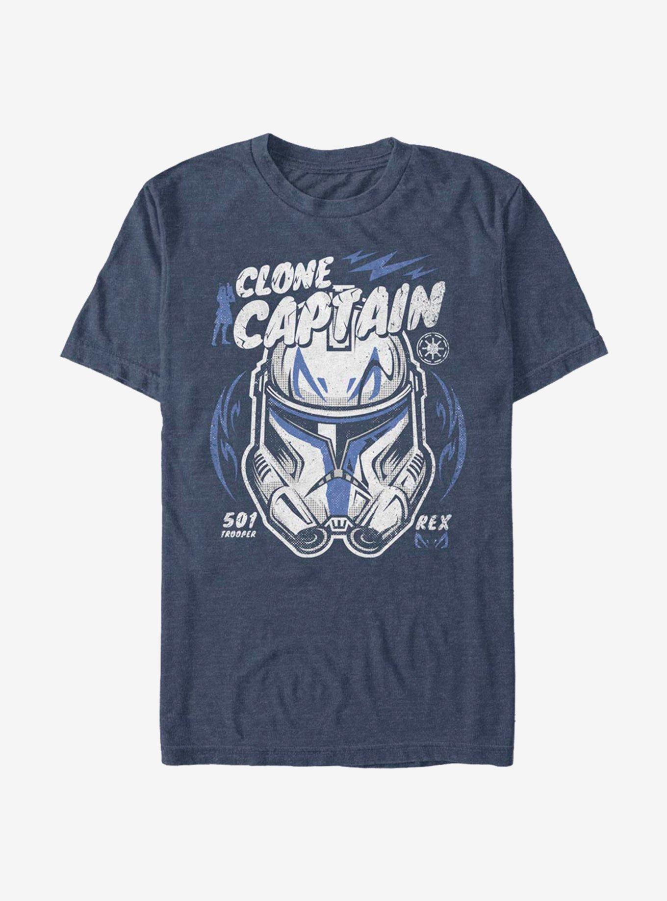 Star Wars The Clone Wars Clone Captain T-Shirt, NAVY HTR, hi-res