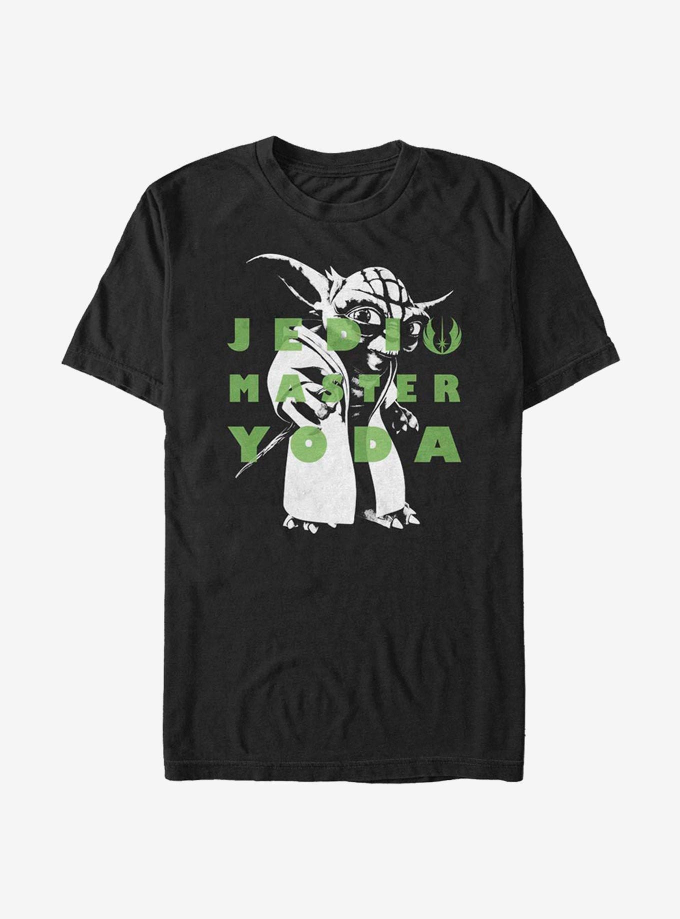 Star Wars The Clone Wars Yoda Text T-Shirt, BLACK, hi-res