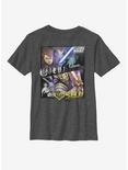 Star Wars: The Clone Wars Jedi Sith Panels Panel Youth T-Shirt, CHAR HTR, hi-res