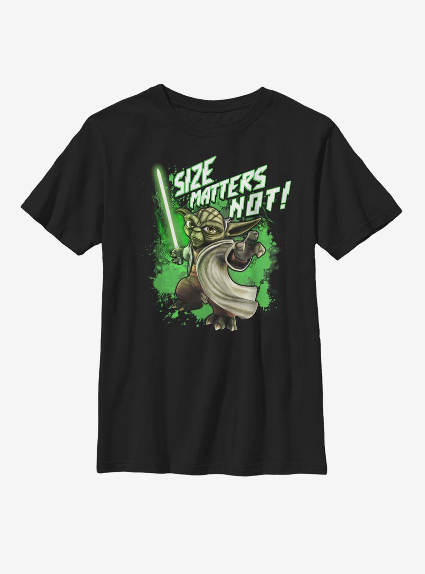 Star Wars: The Clone Wars Yoda Size Matters Not Youth T-Shirt, BLACK, hi-res