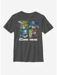 Star Wars: The Clone Wars Panel Four Youth T-Shirt, CHAR HTR, hi-res