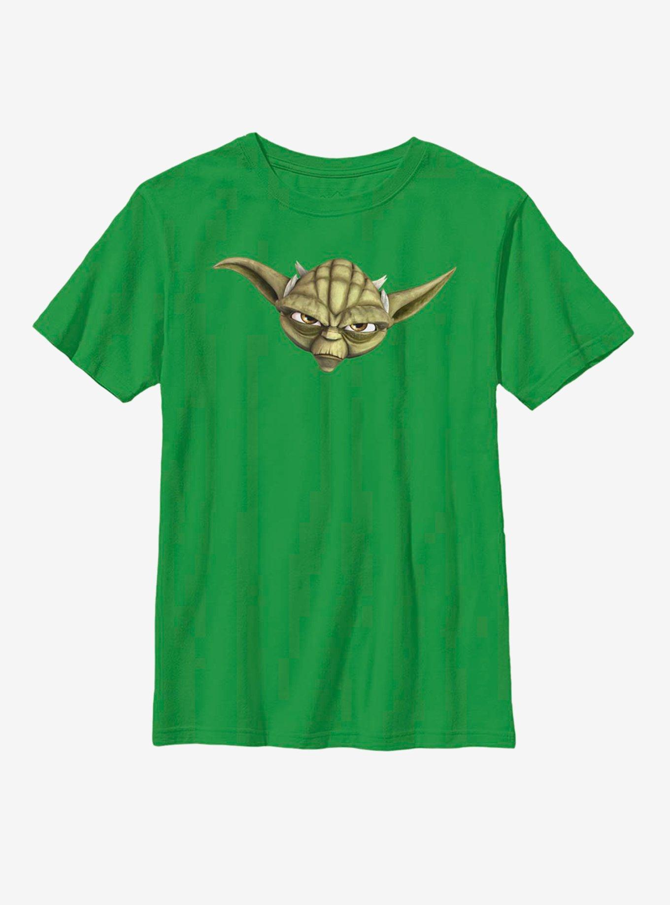 Star Wars: The Clone Wars Yoda Face Youth T-Shirt, KELLY, hi-res