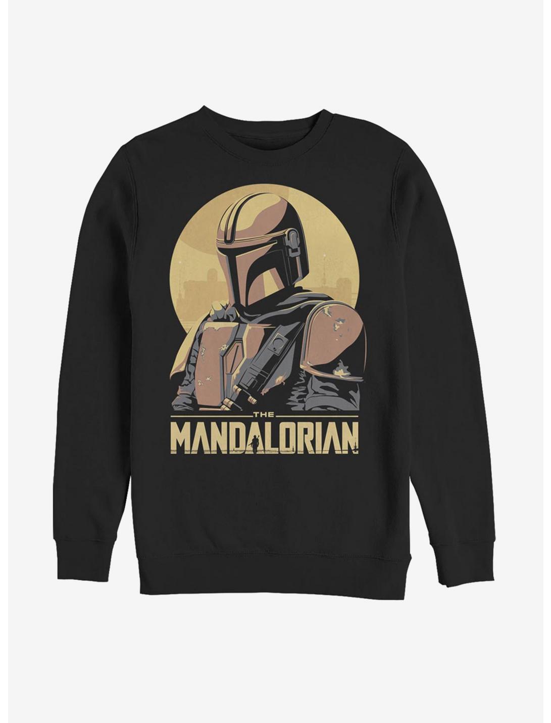 Star Wars The Mandalorian The Child Mando Sunset Frame Sweatshirt, BLACK, hi-res