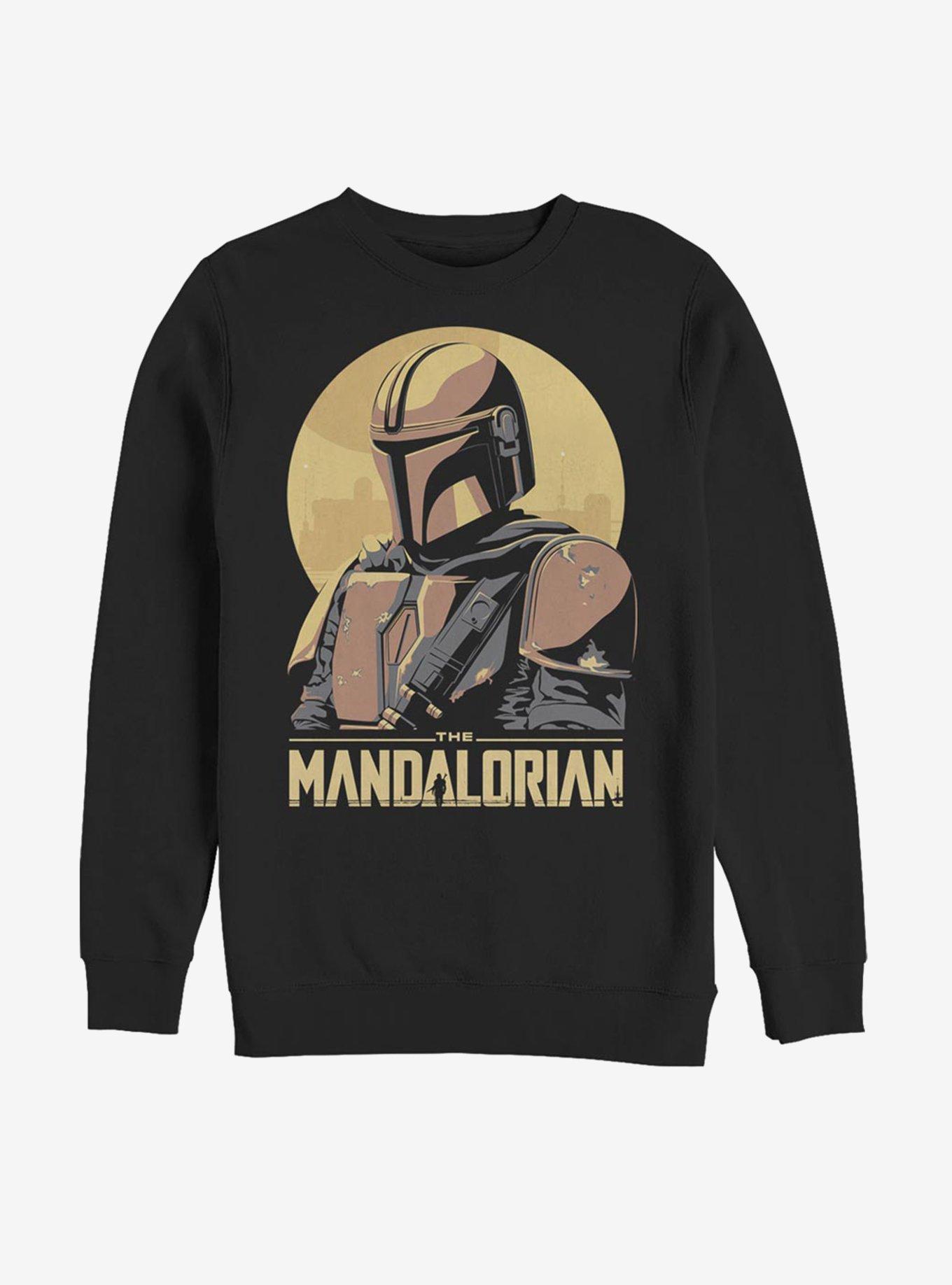 Star Wars The Mandalorian The Child Mando Sunset Frame Sweatshirt, BLACK, hi-res