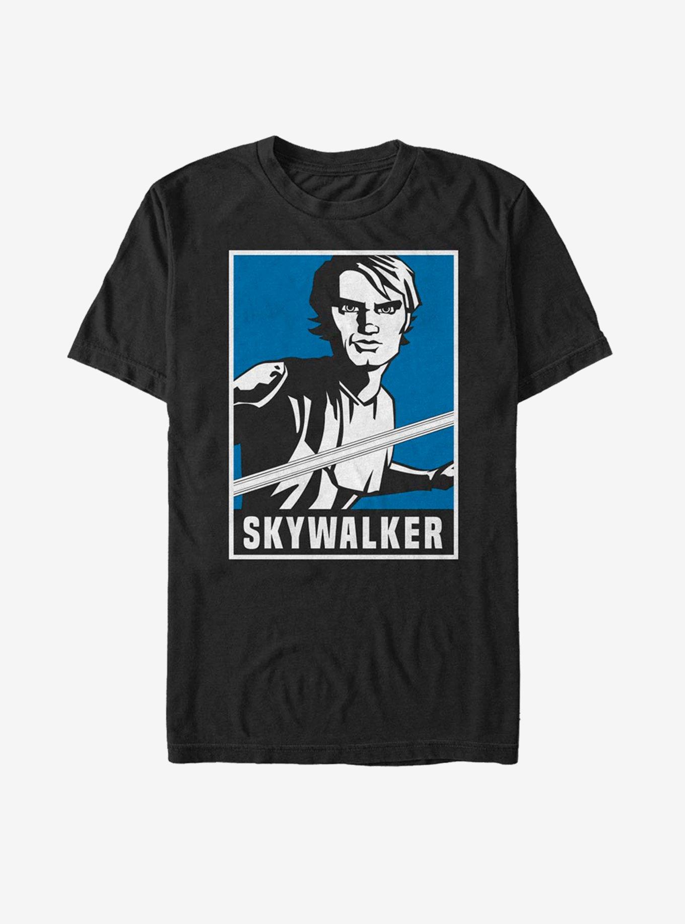 Star Wars: The Clone Wars Skywalker Poster T-Shirt, BLACK, hi-res