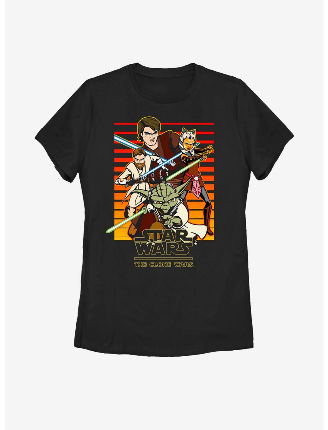 Star Wars: The Clone Wars Heroes Line Up Womens T-Shirt, BLACK, hi-res