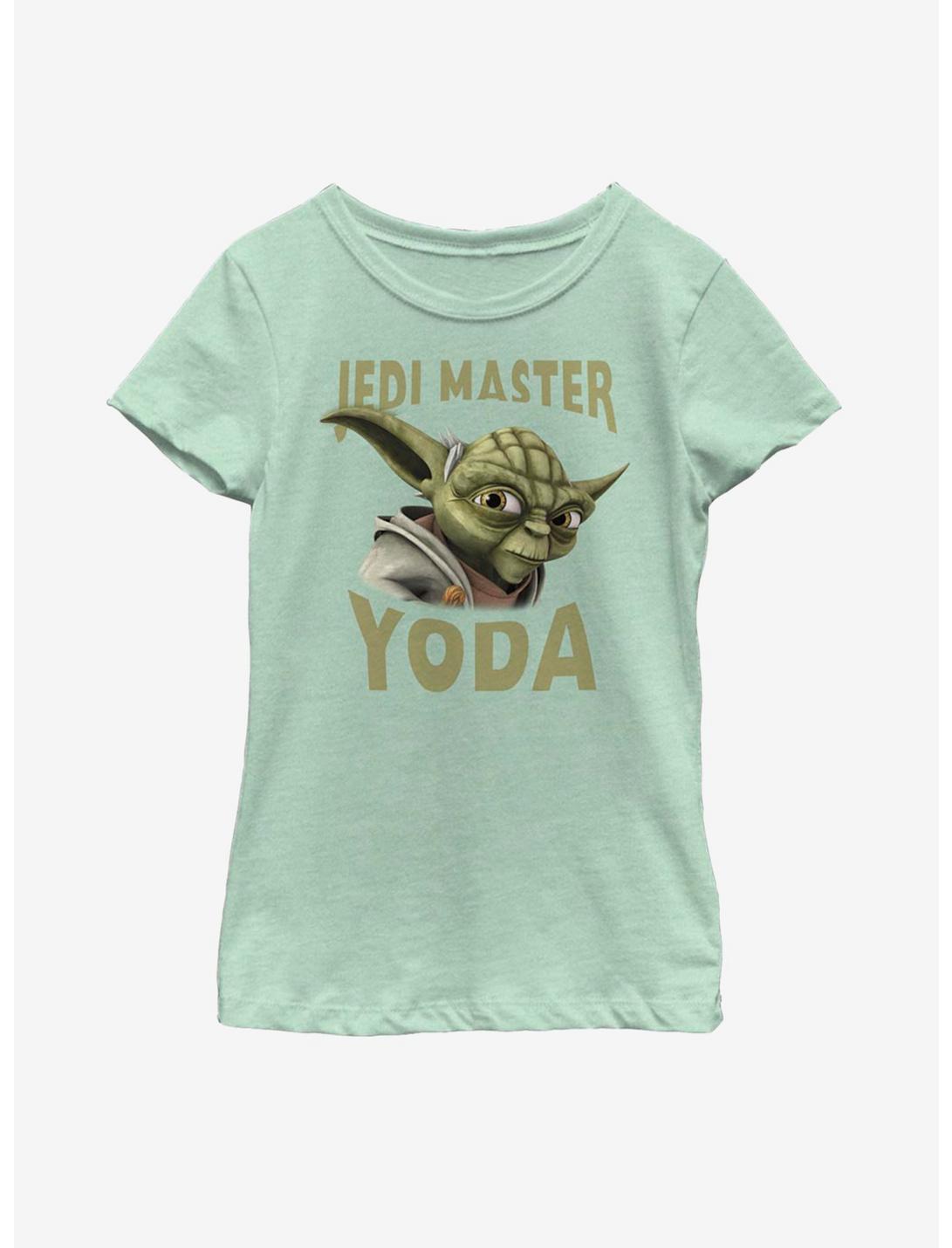 Star Wars: The Clone Wars Yoda Face Youth Girls T-Shirt, MINT, hi-res