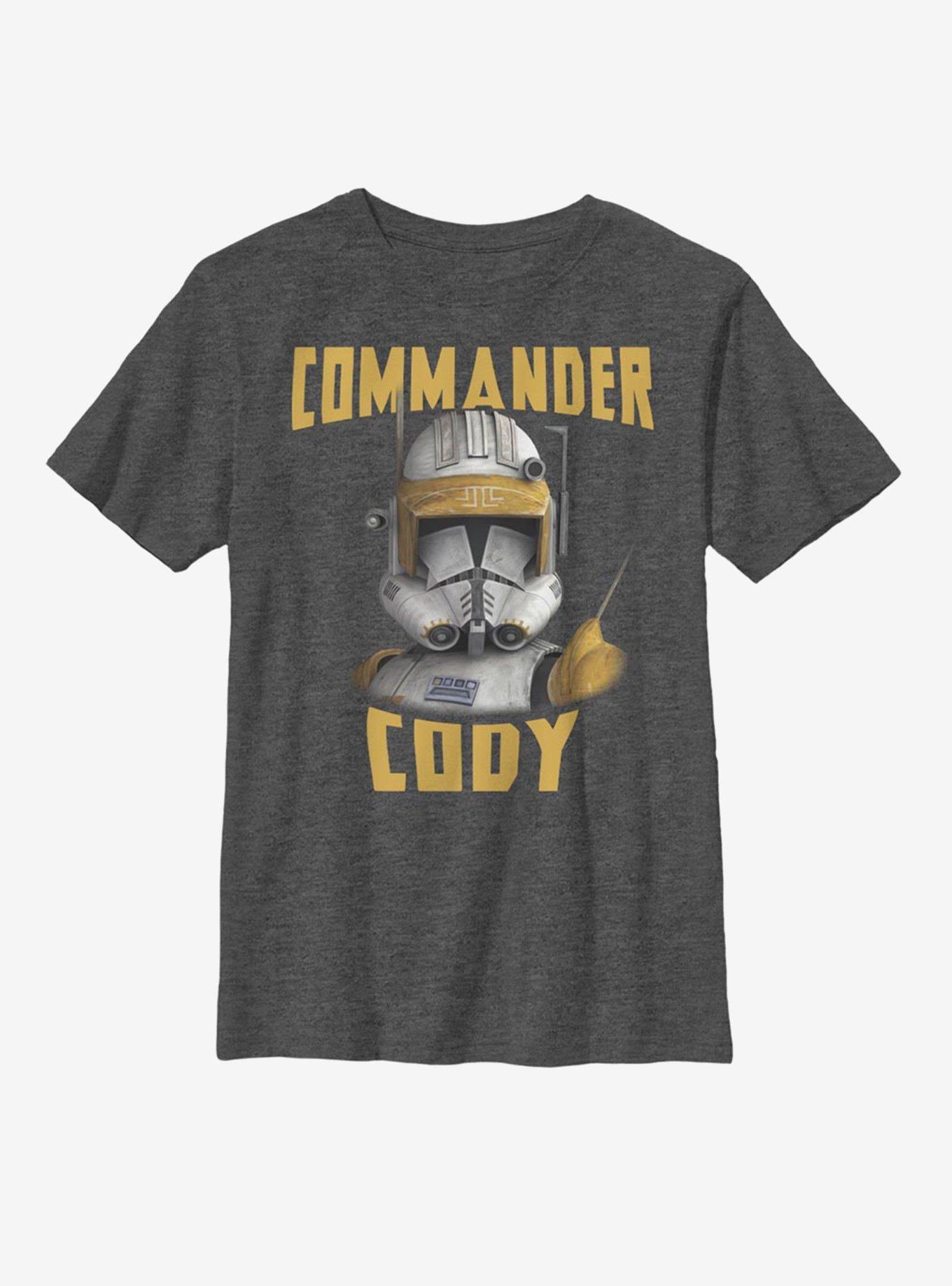 Star Wars: The Clone Wars Commander Cody Face Youth T-Shirt, CHAR HTR, hi-res