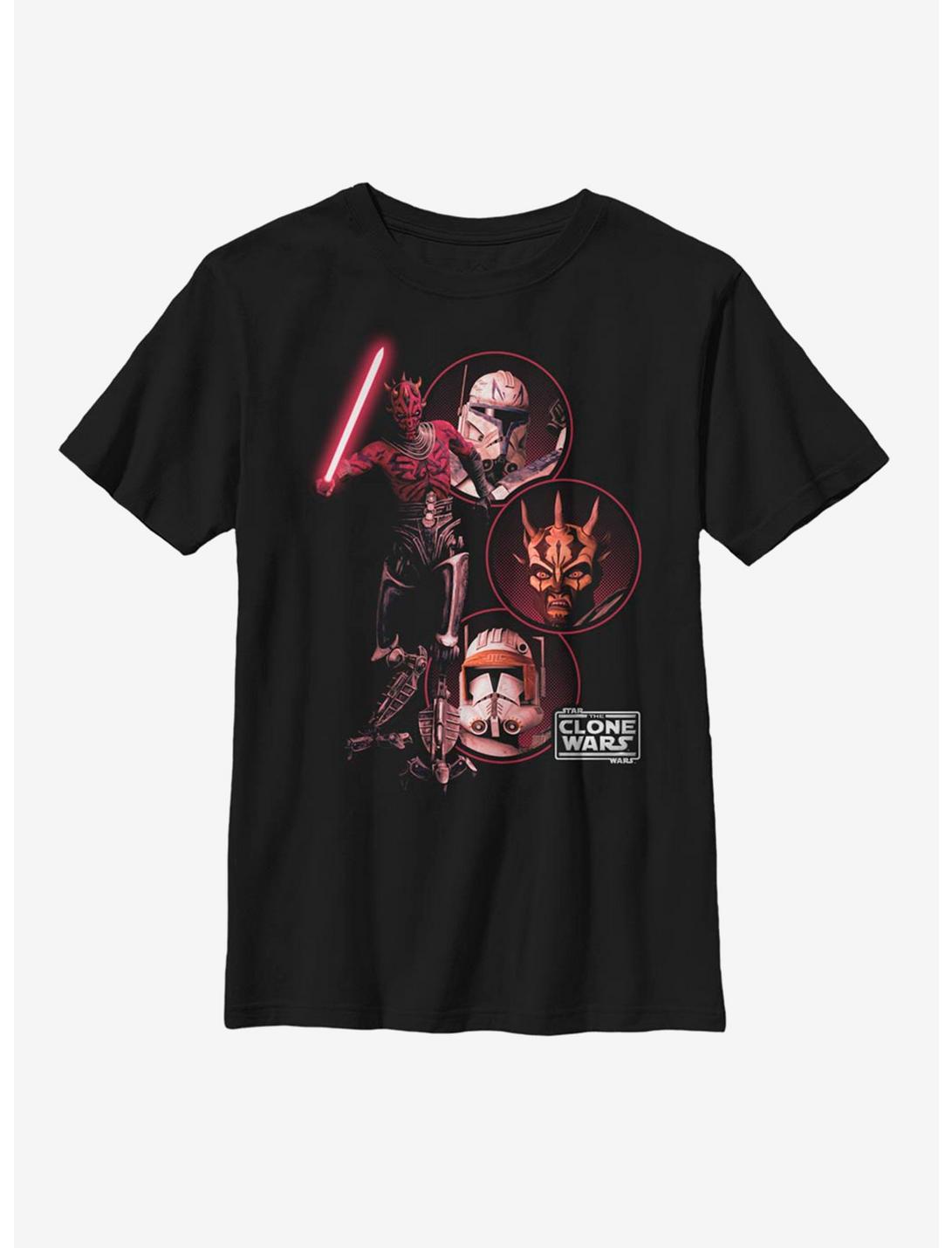 Star Wars: The Clone Wars Dark Side Group Youth T-Shirt, BLACK, hi-res