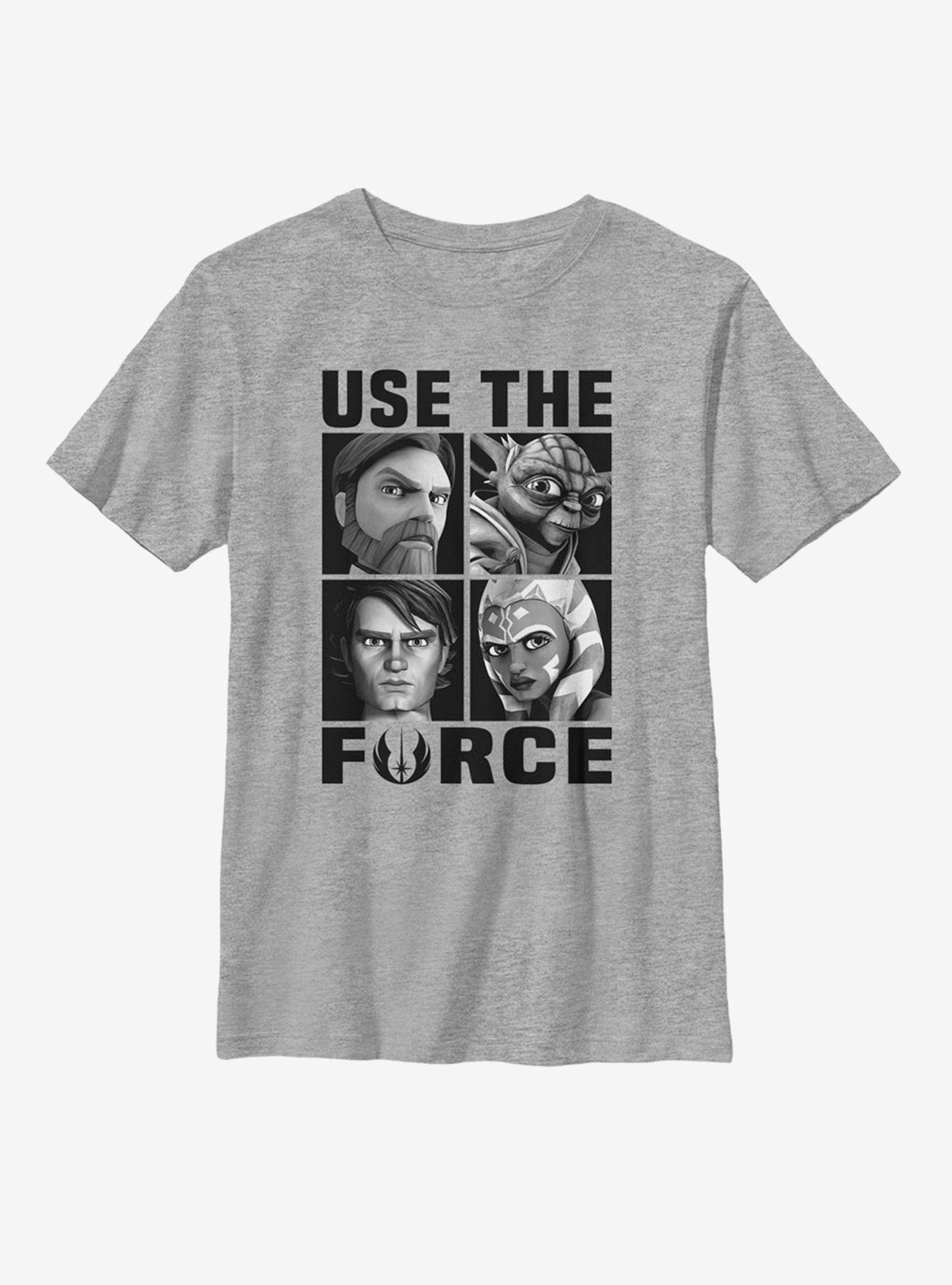 Star Wars: The Clone Wars Use The Force Youth T-Shirt, ATH HTR, hi-res