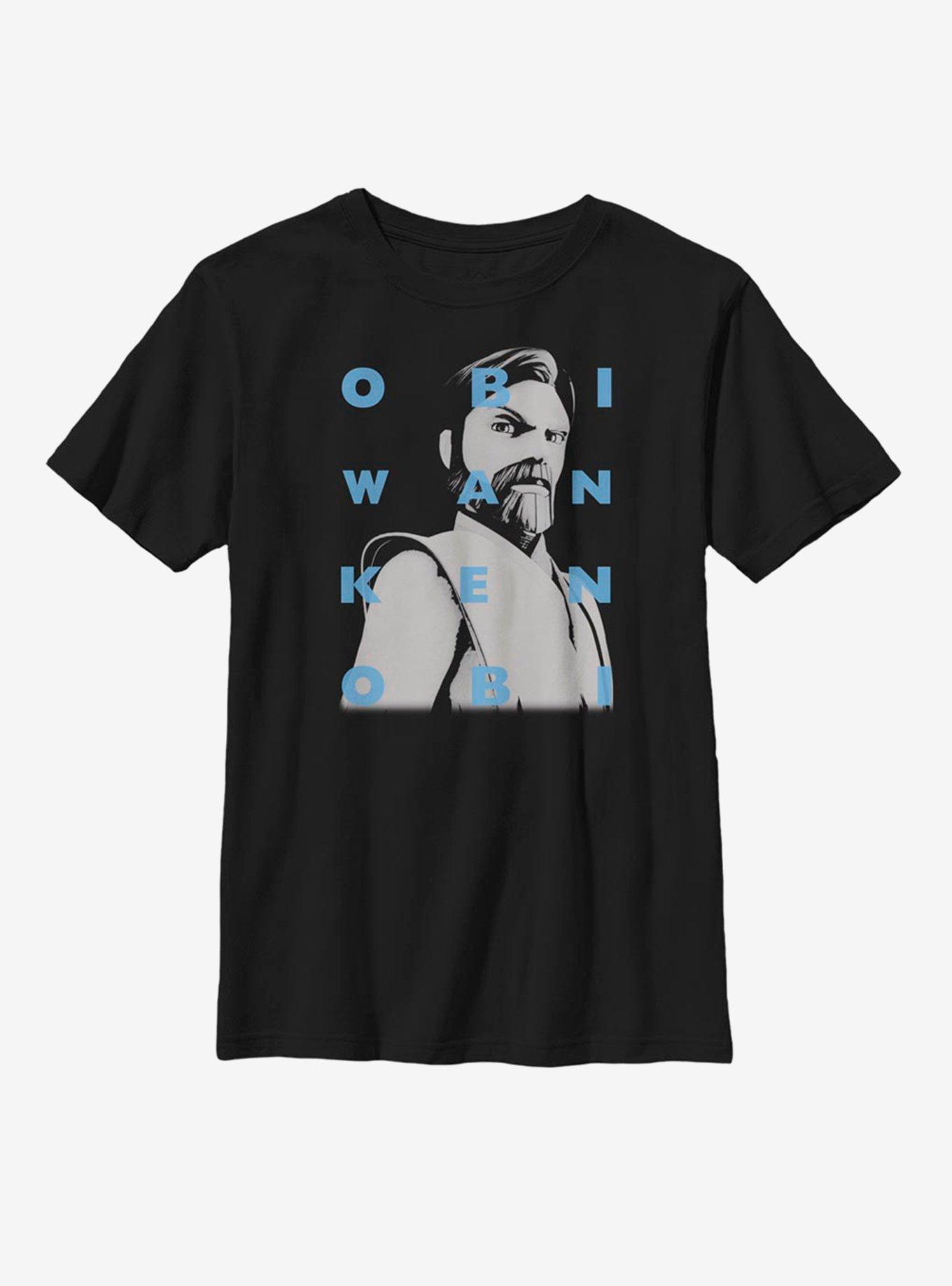 Star Wars: The Clone Wars Obi-Wan Text Youth T-Shirt, , hi-res