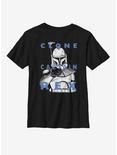 Star Wars: The Clone Wars Clone Captain Rex Text Youth T-Shirt, BLACK, hi-res