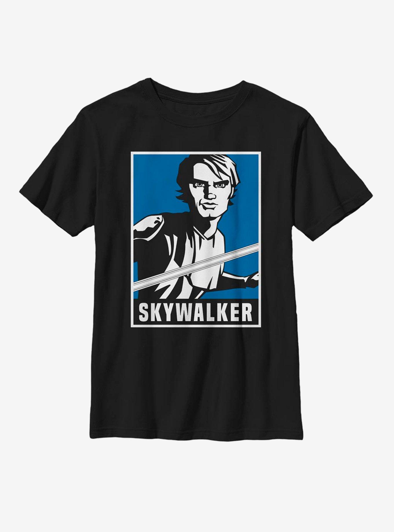 Star Wars: The Clone Wars Skywalker Poster Youth T-Shirt, BLACK, hi-res