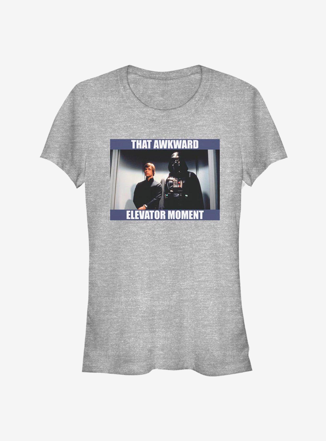 Star Wars Awkward Elevator Moment Girls T-Shirt, ATH HTR, hi-res