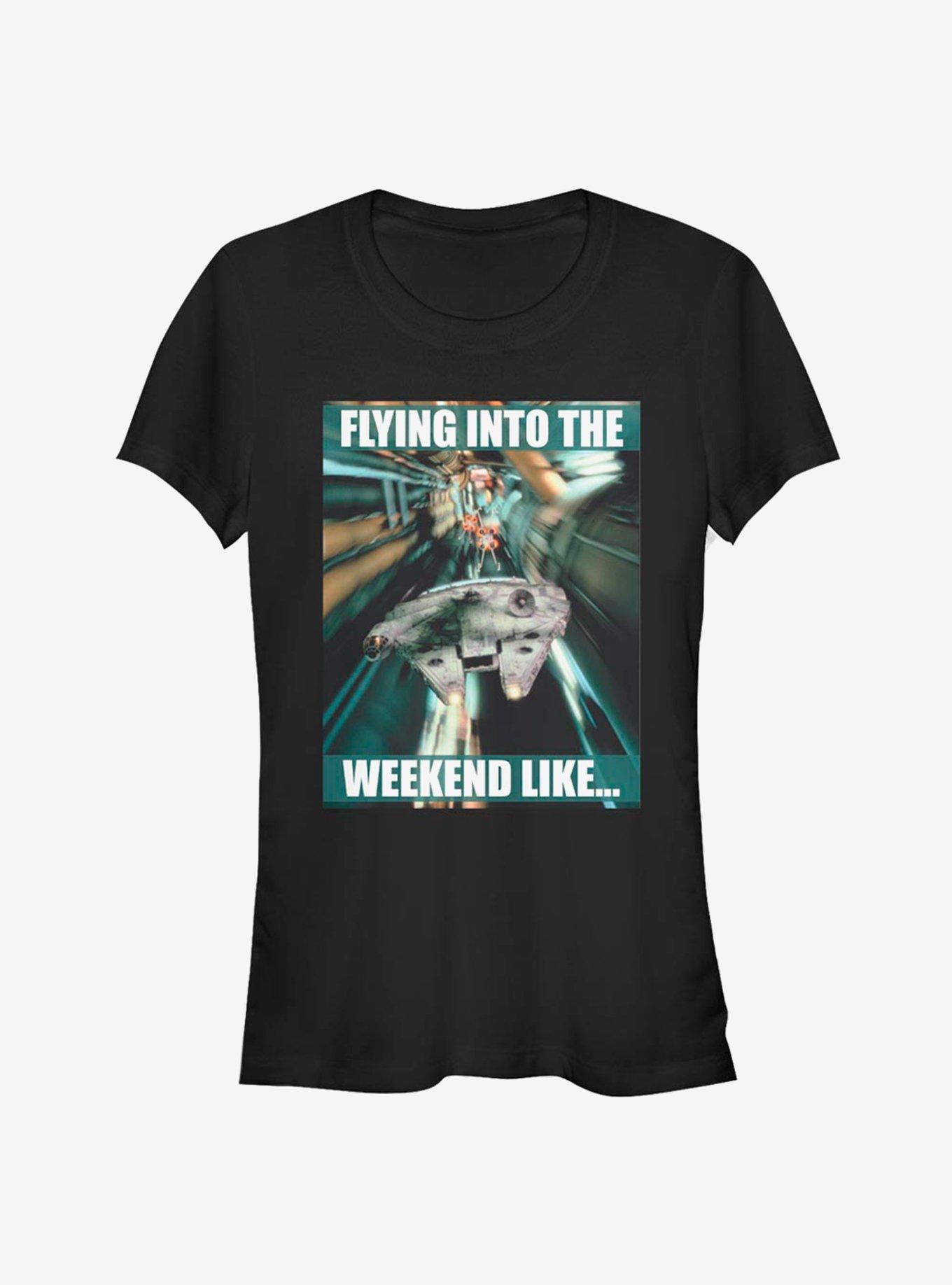Star Wars Flying Into The Weekend Girls T-Shirt, , hi-res