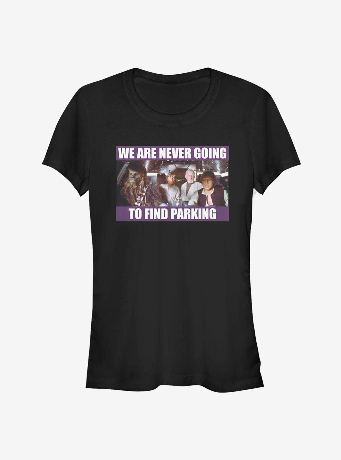 Star Wars Never Going To Find Parking Girls T-Shirt, BLACK, hi-res