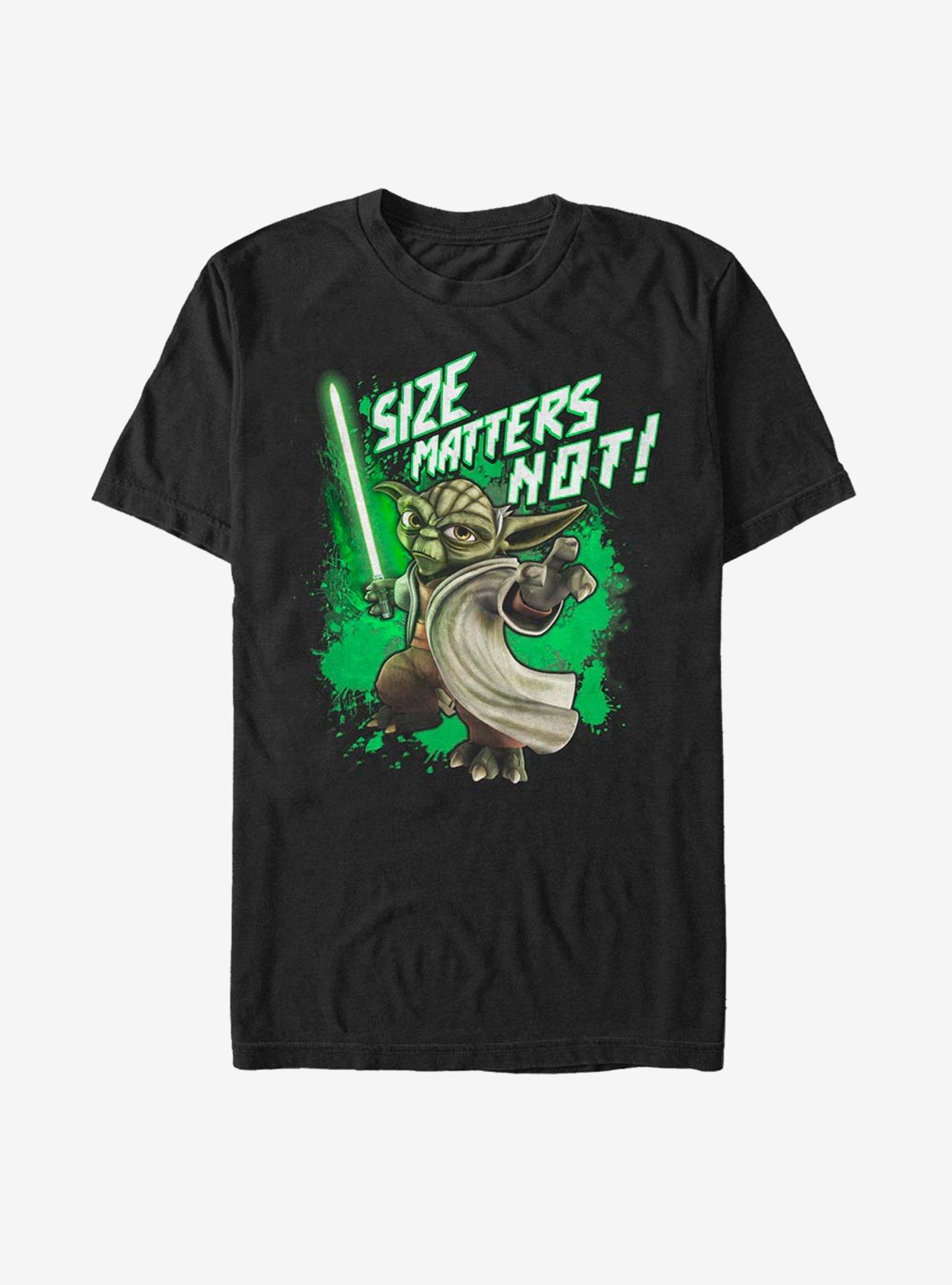 Star Wars: The Clone Wars Yoda Size Matters Not T-Shirt, BLACK, hi-res