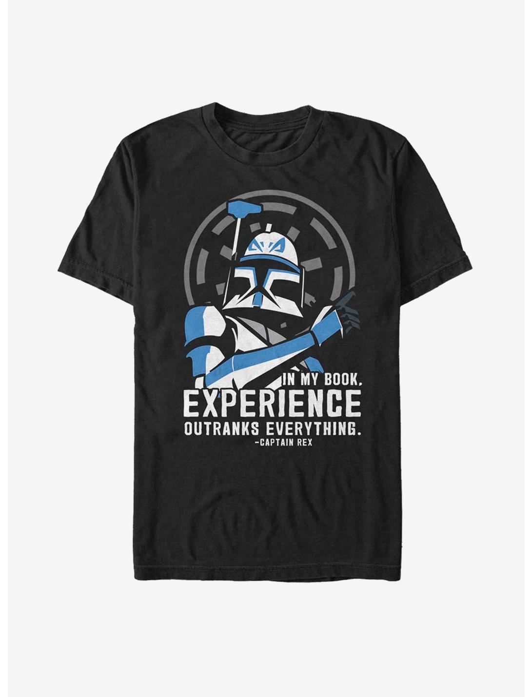 Star Wars: The Clone Wars Experience Outranks Everything T-Shirt, BLACK, hi-res