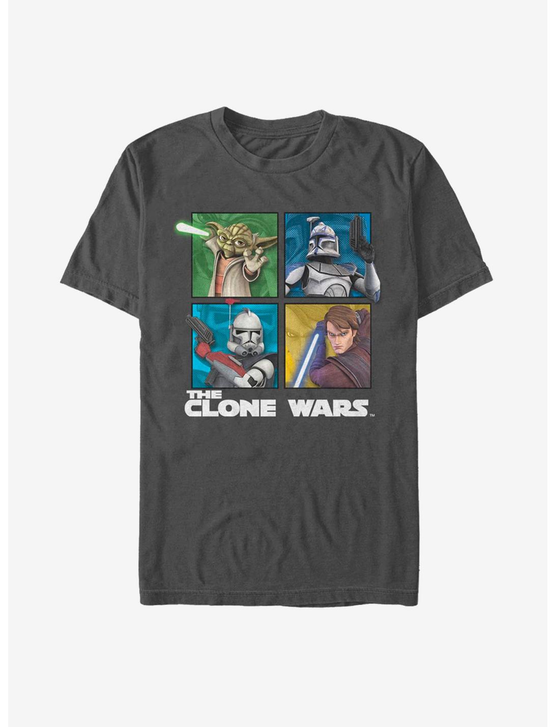 Star Wars: The Clone Wars Panel Four T-Shirt, CHARCOAL, hi-res