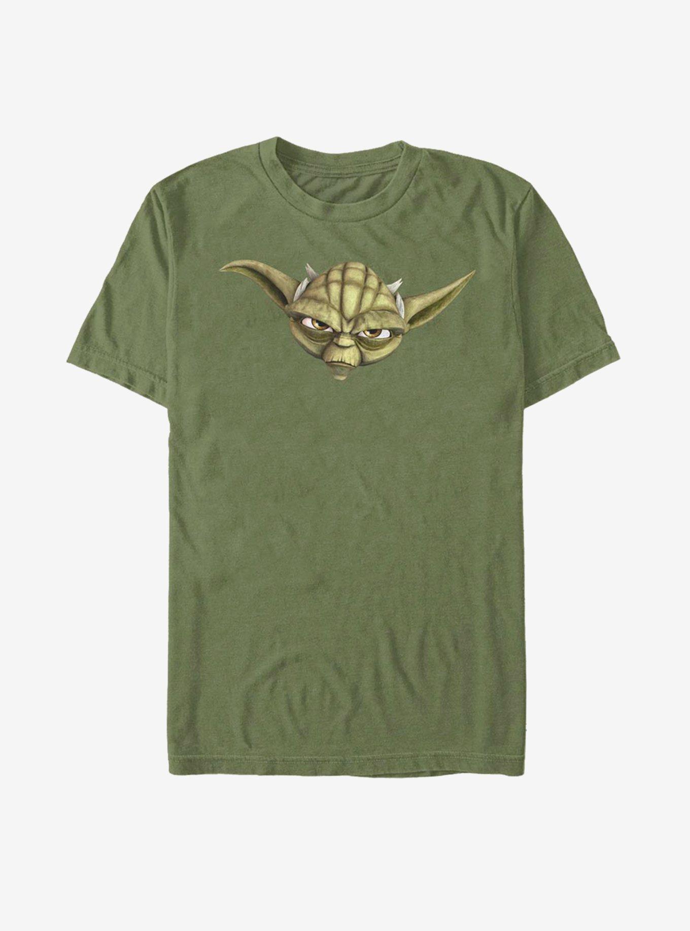 Star Wars: The Clone Wars Yoda Face T-Shirt, MIL GRN, hi-res