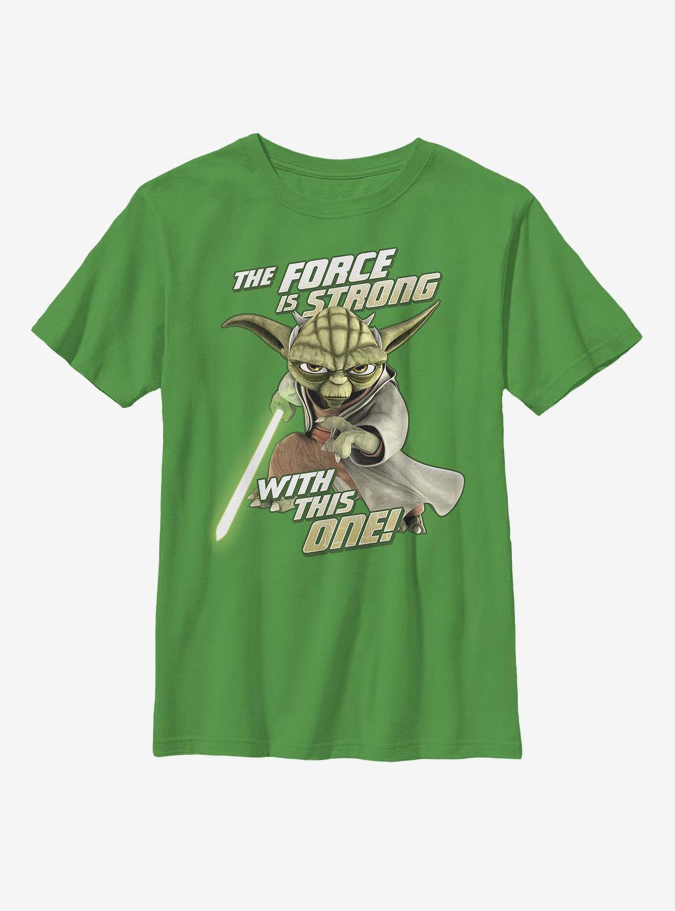 Star Wars: The Clone Wars Yoda Jedi Strong Youth T-Shirt, KELLY, hi-res