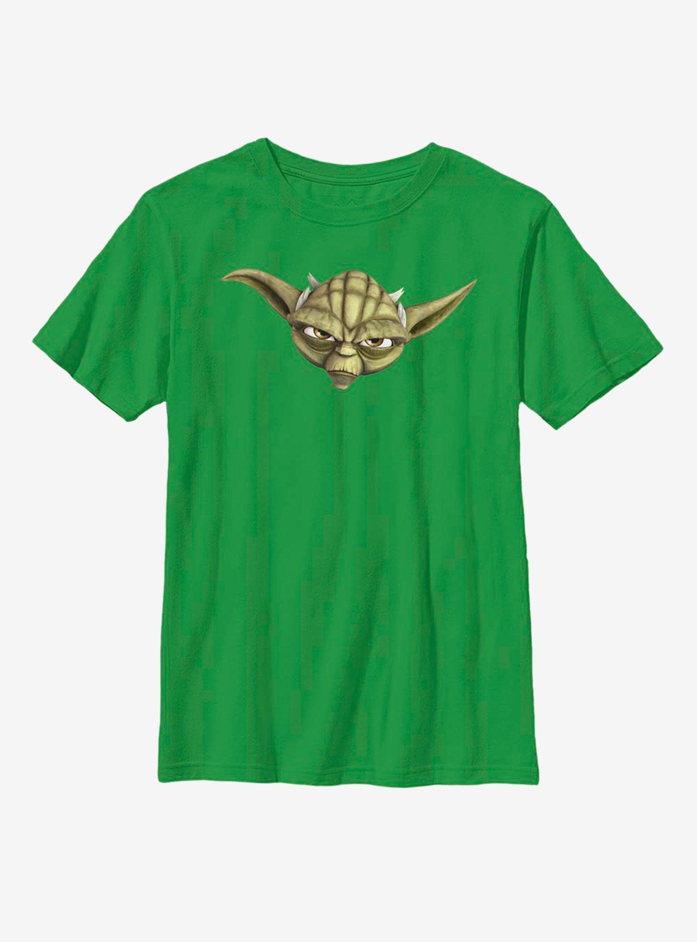 Star Wars: The Clone Wars Yoda Face Youth T-Shirt, KELLY, hi-res